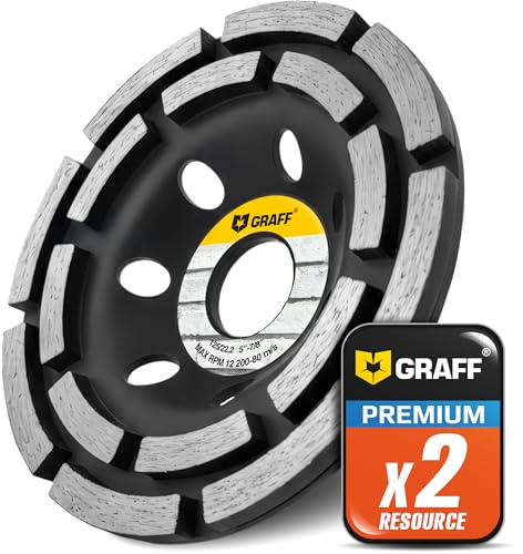 GRAFF Diamant Schleifscheibe 125 mm für Winkelschleifer - Diamant Schleiftopf für Stein, Beton, Fliesenkleber, Granit, Mauerwerk - Professional Schleifteller