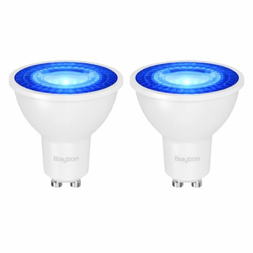 Braytron 2X GU10 LED Spot Blau 7W – 38° Abstrahlwinkel, GU10 Fassung, 220–240V, 15.000h – LED Lampe für Deko, Garten & Eventbeleuchtung