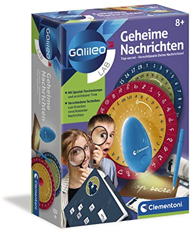 Galileo Lab – Geheime Nachrichten, Detektivspiel für kleine Ermittler | verschlüsseltes Notizbuch, magisches Schreiben & Zeichnen für Kinder ab 8 Jahren von Clementoni 59222