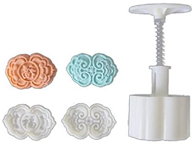 1/2pcs Hand Press Cookie Stamp Moon Cake Decor Mould Barrel Mooncake Mold 50g Pastry DIY Tool Mooncake Mold Fondant Candy Dessert Sweet Pastry Jelly Mould Mooncake Mold Press Moon Cake Stamp Chocolate
