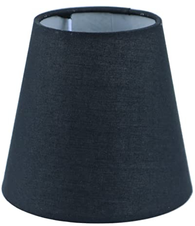 Sinta Lampenschirme Stoff Moderne Ersatz Lichtschirm E14/E27 Ersatzschirm Klein hängelampe für Kerze Kristall Kronleuchter Candle Light Wand Licht Tischleuchte, Ø13cm/5.5 Schwarz