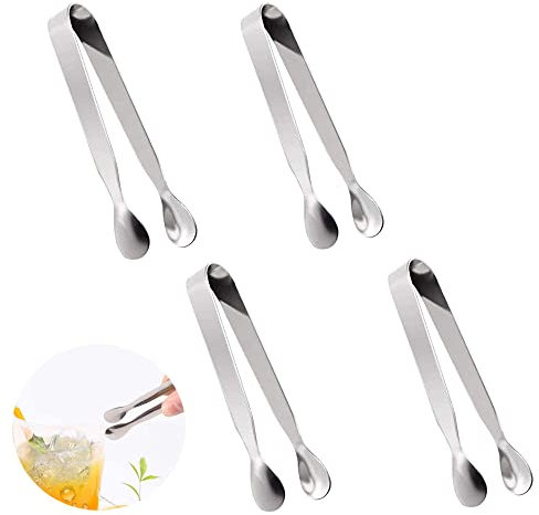 4pcs Pinzas para azucar Pinza Azúcar de Acero Inoxidable pinzas para hielo de acero inoxidable pinzas para azúcar pinzas para dulces Adecuado para bodas, restaurantes, cafés, bufés, té de la tarde