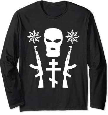 Sturmhaube Skimaske Russian Mafia Gangster Hip Hop Streetwear Langarmshirt