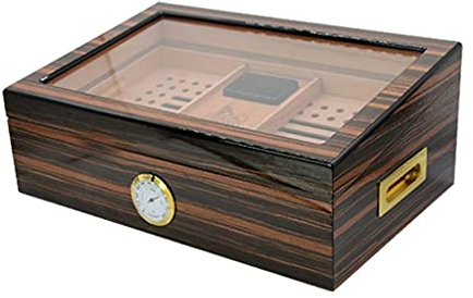 ksamwjf Barware Cigar Box Painted Moisturizer Double-layer Cigar Box Super-capacity Cigar Cabinet High-end Smoking Set Painted Cigar Box Piano Paint Texture Tight Seal Cooking Dining