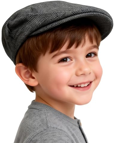 mintgreen Sombrero Vintage Infantil Niño Gorra Conductor, Negro, 2-3 años