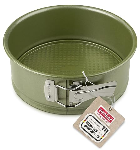 Zenker Stampo Tortiera Apribile a 1 Fondo con Cerniera Ø20 cm, in Acciaio Carbon Steel Rivestimento Antiaderente in Cera di Carnauba, Colore Verde Oliva, Linea Green Vision