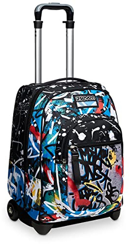 Seven Zaino Trolley, Scuola Elementare, Doppio Uso, Doppio Scomparto, Spallacci a Scomparsa, Bambino, Navy Bush, multicolore