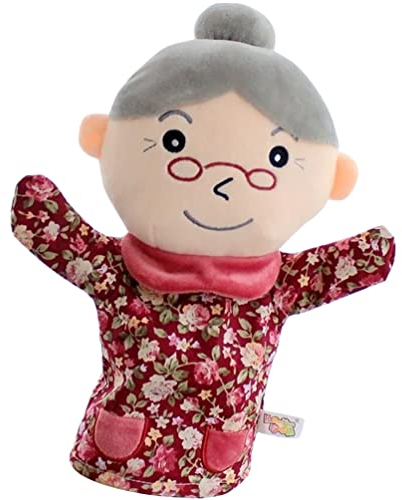 Zerodeko 1 Stück Großmutter-Handpuppe Familienmitglieder-Puppen Weiche Plüsch-Handpuppen Zum Geschichtenerzählen Unterrichten Vorschule Rollenspiel