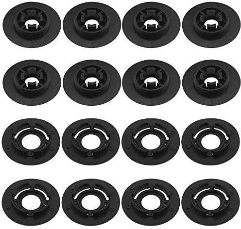 VGOL 16 STÜCKE Auto Fußmatten-Clips 3D08645214PK 3D0864523B41 Teppich Anti-Rutsch-Schnalle Kunststoffclip Runde Befestigungsgriffklemmen Montagehalterung Schwarz