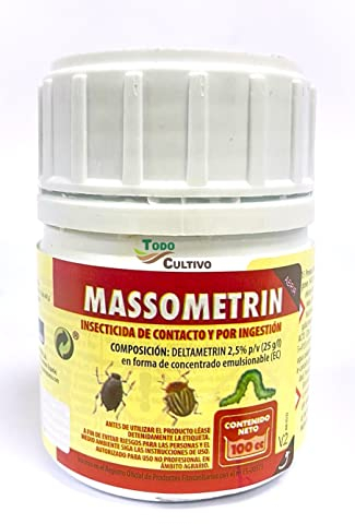 Deltametrina 2.5% EC 100ML. Massometrin. Potente insecticida piretroide concentrado, TRATAMIENTO PARA 100 LITROS