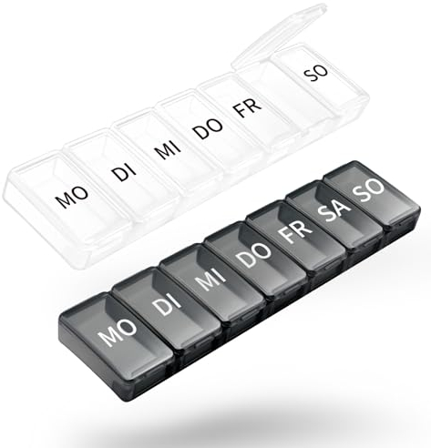 Opret Tablettenbox 7 Tage - Pillendose Tablettendose Wochenbox Pillenbox Tabletten Organizer für Medikamente Aufzubewahren