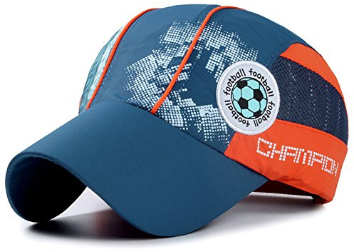 Cappello da baseball estivo in rete per bambini, 3-8 anni, cappello da sole ad asciugatura rapida, regolabile, per attività all'aperto, viaggi, da baseball, Blu scuro, Taglia unica