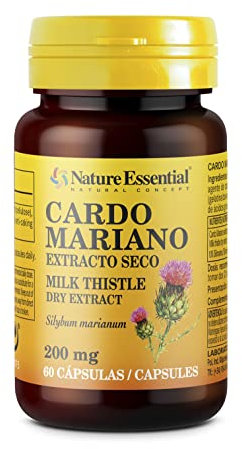 Nature Essential | Cardo Mariano con Extracto Seco | 200 mg | 50 Cápsulas | Favorece la Detoxificación del Hígado