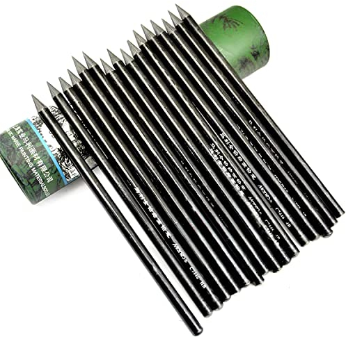 YYMIYU Graphitstifte, Kohlefrei, für Skizzen-Kunst, professionelle Bleistifte HB-2B-4B-6B-8B-10B-12B-EE-weich, neutral, hart, je 2 Stück
