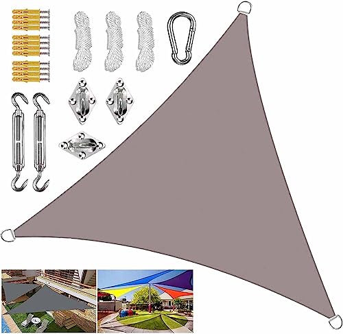 Vele ombreggianti a triangolo cachi Blocco UV Vele ombreggianti resistenti al vento for cortile Prato Stagno Prato Parasole a vela con kit di fissaggio for impieghi gravosi ( Size : 4.5x4.5x4.5M )