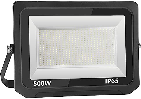 Royana 500W LED Strahler Außen, 50000LM Superhell Strahler, 3000K Warmweiß Scheinwerfer Außen, IP65 Wasserfest Fluter Außenstrahler für Sportplatz, Garage,Garten,Hinterhof