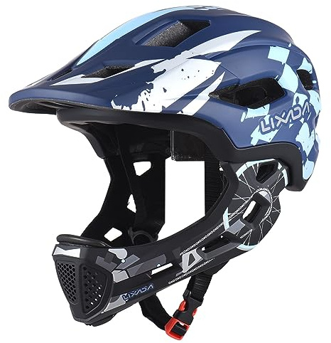 Lixada Casco da ciclismo per bambini, casco da bici per bambini staccabile integrale. Casco sportivo per bambini per MTB, BMX, skateboard e scooter con mento rimovibile per piccoli atleti.