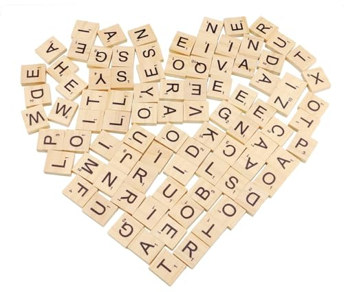 200 Stück Holzbuchstaben,Buchstaben Holz,Scrabble Buchstaben Holz,20x18x4mm | Holzbuchstaben Scrabble,A Bis Z,mit Zahlen,für Basteln,Lernen,Buchstabieren,Geschenk