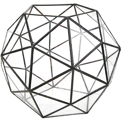 Geometrischer Glas-Terrarium-Pflanzgefäß, Sukkulenten-Blumentopf, Innen-Luftpflanzen-Halter, Präsentations-Pflanzgefäß, Pflanzen-Terrarium, Glasbox für Den Innenbereich, Fenster, Balkon, Tisch, Heimbü