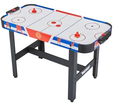 MUWO Air Hockey Tisch 122x61x79 cm, Torzähler, inklusive 2 Pucks und 2 Pusher, Harte, robuste Kunststoffbanden (Game on)