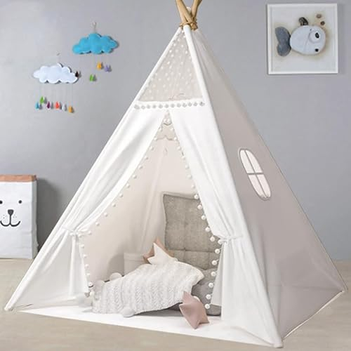 Takezuaa Tipi Zelt für Kinder,Drinnen Tipi Spielzelt für Kinder,Polyester Kinderzelt,Waschbar Kinderzelt für Drinnen,Spielzelt für Mädchen & Jungen Spielzeug,Kinderzimmer Dekor