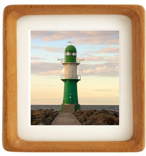 Zibrelte Natural 6x6 Picture Frame Wood with Mat for Pictures 4x4 or 6x6,Square Wall Photo Frames Made of Solid Teak Wood for Tabletop Gallery Wall Hanging