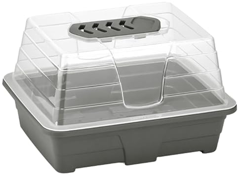 Zimmer-Gewächshaus in Anthrazit, Ideal für Indoor Gartenarbeit, Aussaat & Kultivierung, 18x14x13,5cm - Erschaffen Sie Ihre eigene grüne Oase zu Hause