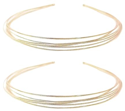 Goiern 2 diademas para mujer, varias capas de metal, diademas finas para el pelo, accesorios para el pelo para niñas