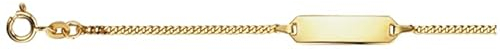 JC Trauringe Baby- & Kinder ID-Armband Goldarmband 585 Gold 14 cm I Panzerflach Armband mit Gravur Taufarmband Gold Namensarmband mit Namen Kinderschmuck | Nickelfrei | Made in Germany I 5.56059