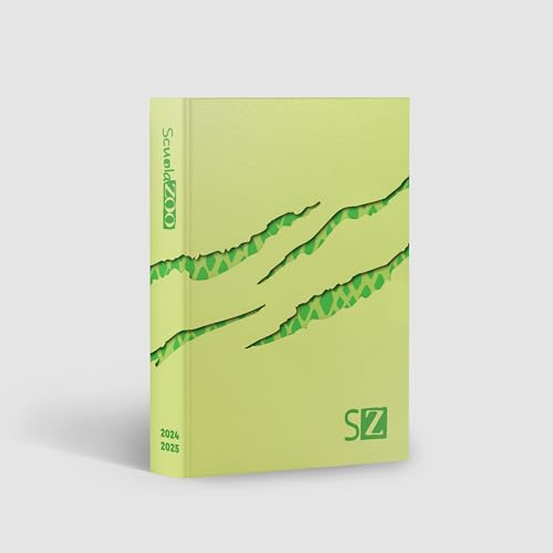 ScuolaZoo Agenda Diario scolastico 2024-2025 con meme e adesivi, disponibile con 6 copertine e 2 dimensioni (Verde, 13x17 cm)