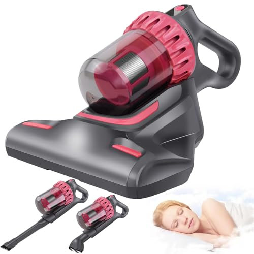Aspirateur sans Fil léger Multi-Usage, 3 en 1, aspirateur de lit UV, Machine de Nettoyage de Matelas à Main, Forte Aspiration 10 Kpa, Anti-acariens pour canapé-lit, Tapis, couvertures