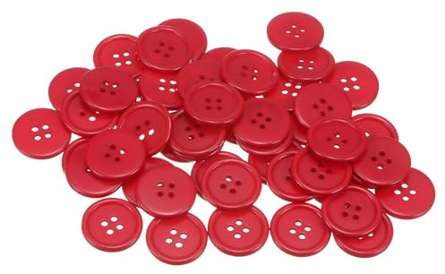 QUARKZMAN 80 Stück Rot Knöpfe 23 mm Große Nähknöpfe 4 Löcher Harz Runde Bastelknöpfe Ersatzknöpfe für Mantel Kleidung Jacke Hemden Blazer DIY Handwerk Scrapbooking Dekoration