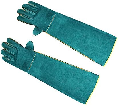 KITANDOVE 62 Cm Lange Bissschutzhandschuhe Für Reptilien Kratzschutzhandschuhe Aus Leder Atmungsaktiv Tierschutzhandschuhe
