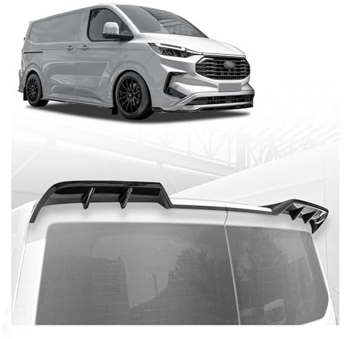 CHROMEMASTER | Spoiler da Tetto; Spoiler Posteriore Compatibile con Ford Transit Custom 2023 +; Alettone Tetto; Poliuretano; Per la verniciatura; Metodo di Montaggio: Colla | Tuning Ottico per Auto