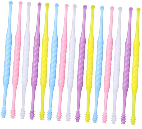 Veemoon 20pezzi Rimozione Cerume Orecchie Strumenti Pulizia Cerume Leggero Trasporto Comodo Impugnare Sicuro Adatto Tutti Gli Utenti Doppia Testina Rimuove Effettivamente