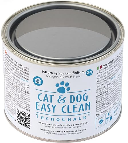 TecnoChalk® Protettivo Trasparente Opaco Antimacchia – Rende Lavabili Pareti e Superfici Porose – Barriera Totale Antisporco Resistente a Macchie e Animali Domestici (500 ml)