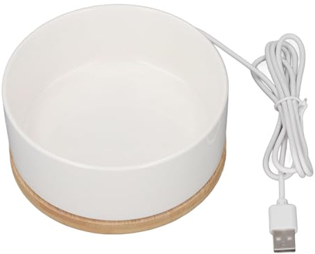 Ciotola per Acqua Riscaldata, Ciotola per Acqua per Cani Invernale in Ceramica USB Ciotola per Gatti Riscaldata Piatto per Acqua Termica con Riscaldamento Automatico per Cani