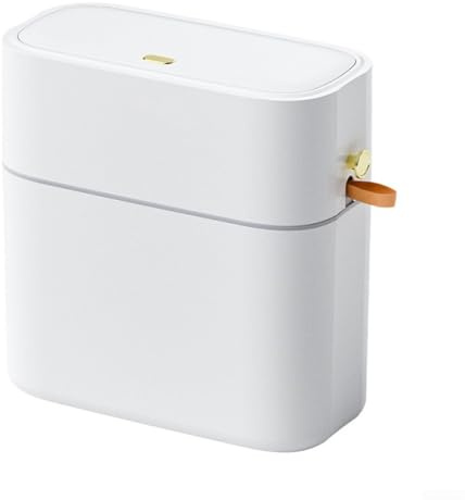 Poubelle à étanchéité automatique de 10 l avec pédale pour cuisine, salle de bain et salon (10 l, blanc)