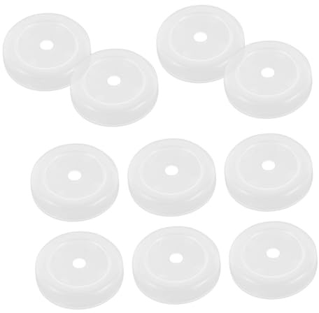Garneck 10pcs Water Dispenser Dustproof Caps for Plastic Bottles and Tea Infuser Mugs Easy to Clean Replacement Covers White Tea Strainer Lid Set