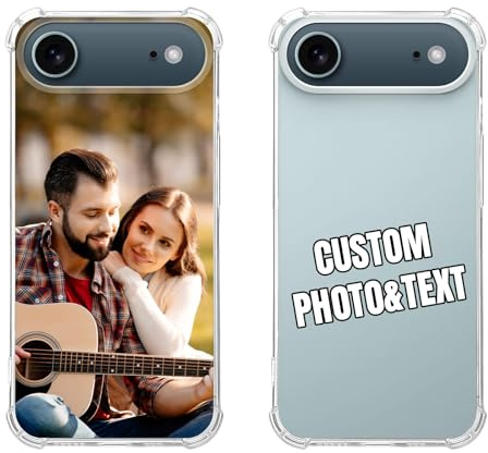 Coque Personnalisable pour Appple iPhone Air 2025 PersonnaliséE Photo Texte Logo Anti-Jaunissement Clair 4 Coins en TPU RenforcéS Transparent éTui De Protection Anti-Rayures Bumper Housse