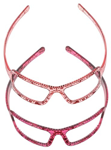 CLISPEED Bandeaux pour Cheveux Femme Lunettes Créatifs 2 Pièces Taille Unique Doux Confortables Accessoires pour Spa Maquillage Visage Salle de Bain