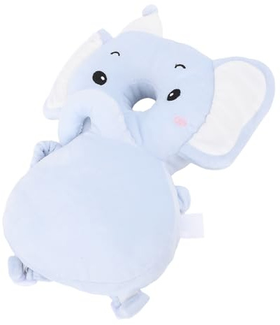 ViaGasaFamido Tragbarer Baby Walker Cup Sikepack Light Babyabdeckung Zum Wandern, Babykopfpolster für die Kollisionsprävention, Angepasst an Kleinkinder, Polyesterfaser (Blauer kleiner Elefant)