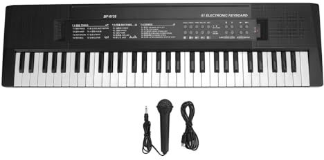 Horett PIANO TASTIERA BAMBINI PORTATILE 61 TASTI GIOCATTOLO MUSICALE EDUCATIVO PER PRINCIPIANTI CON MICROFONO