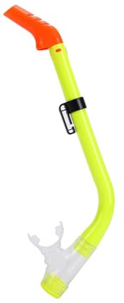 APLVFFZH Snorkel da Nuoto per Bambini Tubo per Allenamento Nuoto Frontale Silicone Morbido con Clip Antiperdita Pratico Adatto Apprendimento Nuoto, Giallo