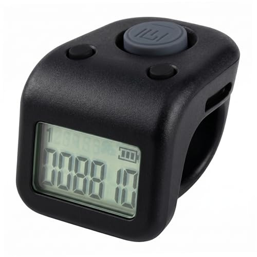 Xoeryoy Electronic Finger Counter, Waterproof Swimming Lap Counter Rechargeable Digital Tally Counters with 6 Data Sets, Black
