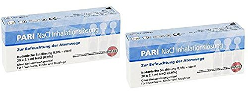 Pari Nacl Inhalation Solution Ampoules 20X2.5 ml Bulk Buy 2 Packs