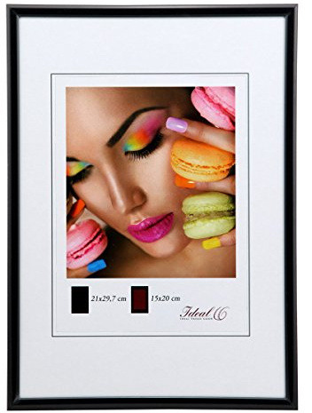 Ideal Life Kunststoff Bilderrahmen Wanddeko Collage Poster Bilder Foto Rahmen: Farbe: Schwarz | Format: 50x60