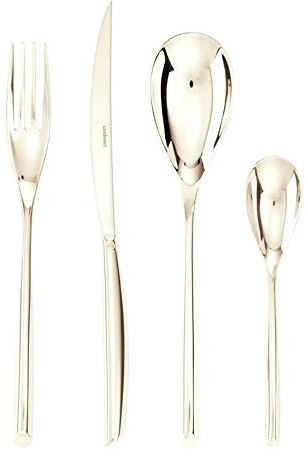 Servizio 24 Pz Monoblocco Bamboo Pvd Champagne