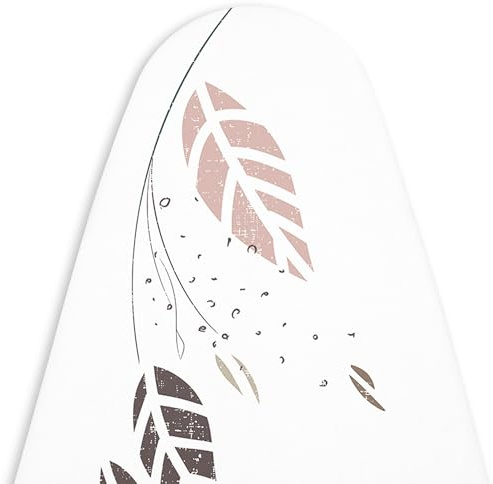 Encasa XO Ironing Board Covers, Large, 125x39 cm, Thick Felt Pad | Cotton Fabric, 5mm Fiber Pad | Bungee Elastic Cord & Lock Clip | Scorch & Heat Resistant | Steam Permeable, Autumn Leaf