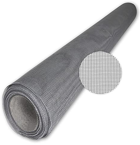 TESO Insektenschutz Gaze - Mückenschutz - Fliegengitter - UV-Beständig - mit PVC Beschichtung - einzeln verpackt Grau, 140 x 500cm)